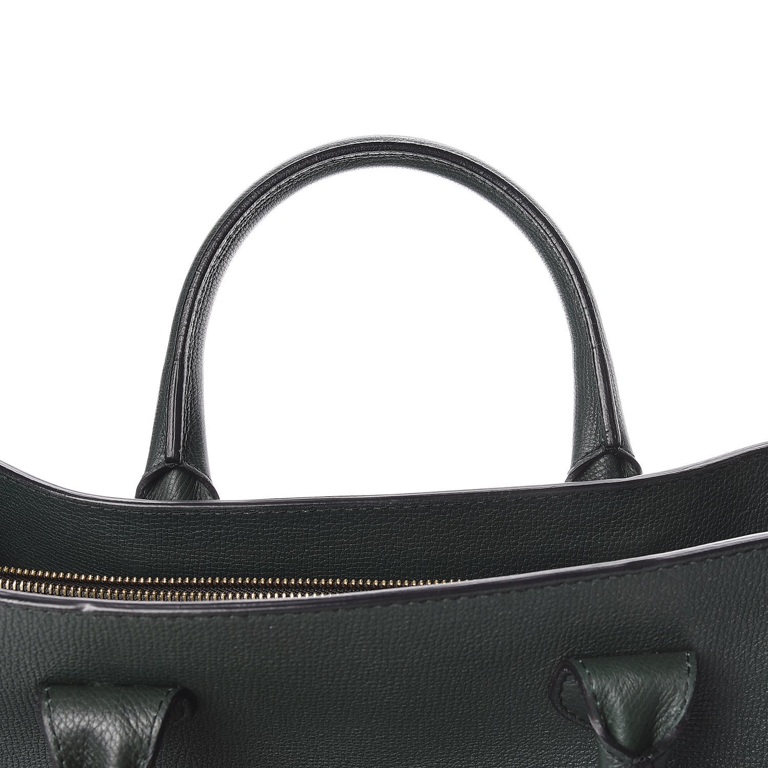 Burberry Grainy Calfskin House Check Large Banner Tote Dark Bottle Green 12 of 13