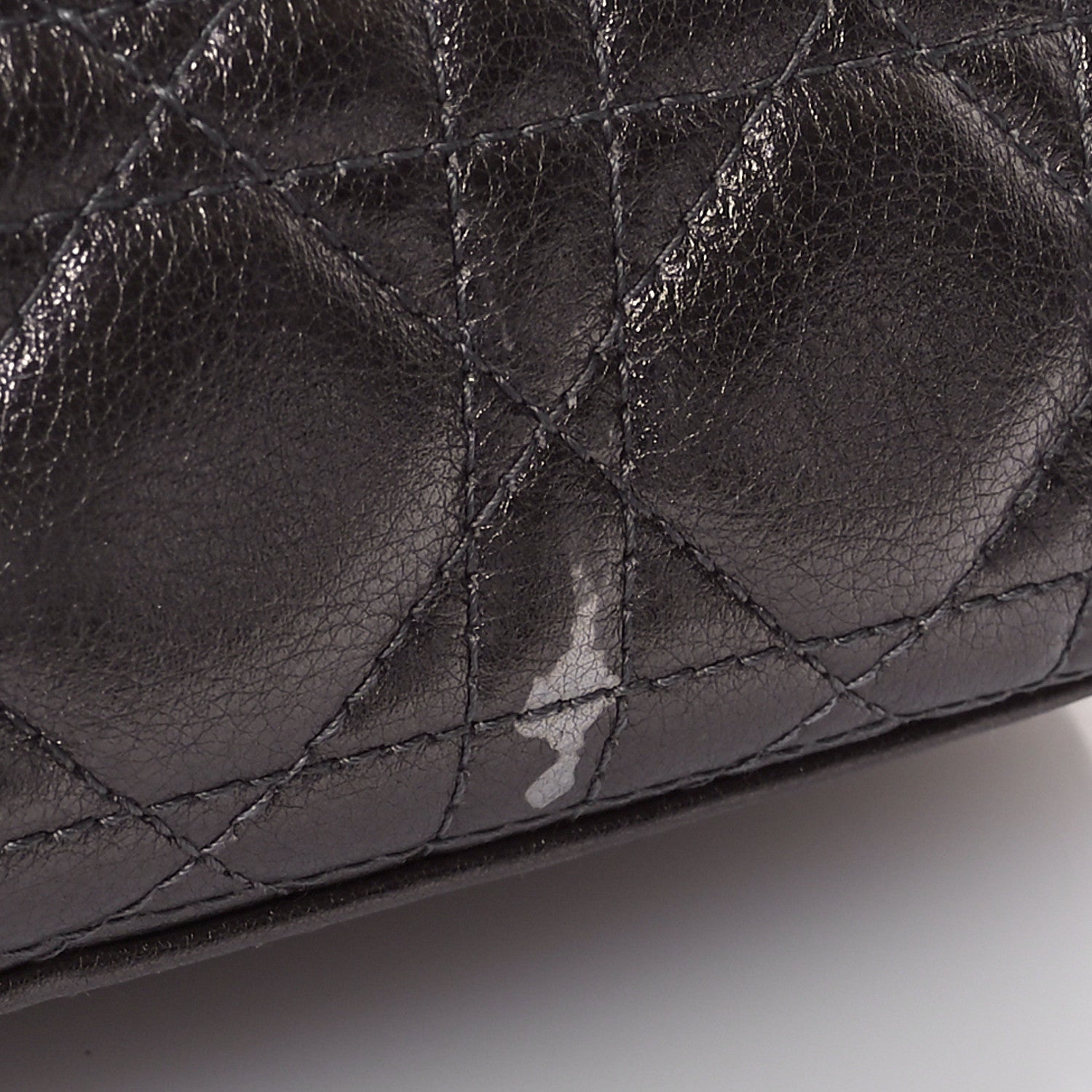 Christian Dior Metallic Grained Calfskin Cannage Small Lady Dior Gunmetal 11 of 11