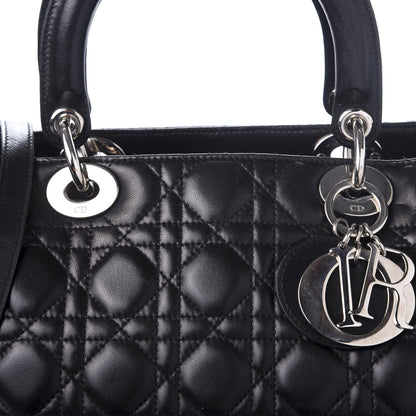 Christian Dior Lambskin Cannage Large Lady Dior Black 8 of 8
