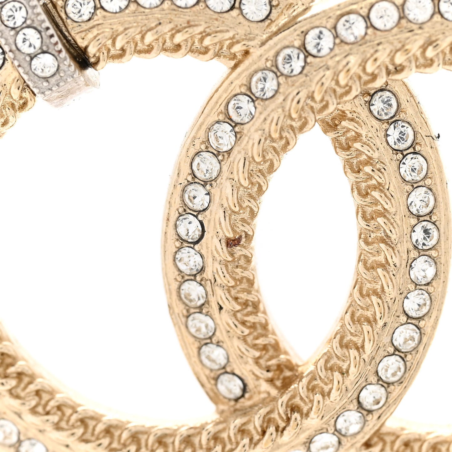 Crystal Logo CC Chain Necklace Gold