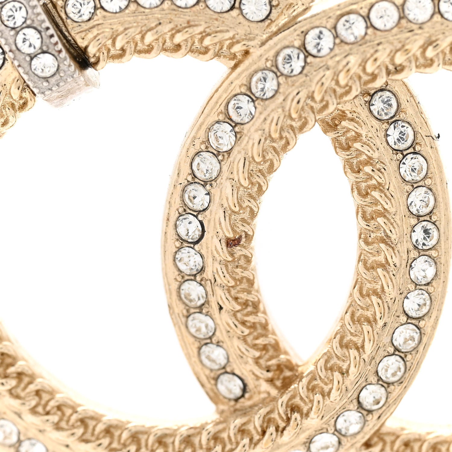 Chanel Crystal Logo CC Chain Necklace Gold 5 of 6