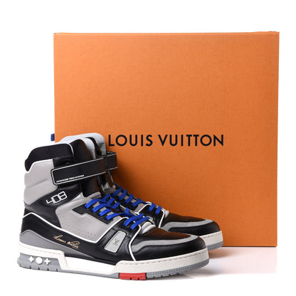 Louis Vuitton Calfskin Mens LV Trainer Sneaker Boots 10.5 Black 20 of 20