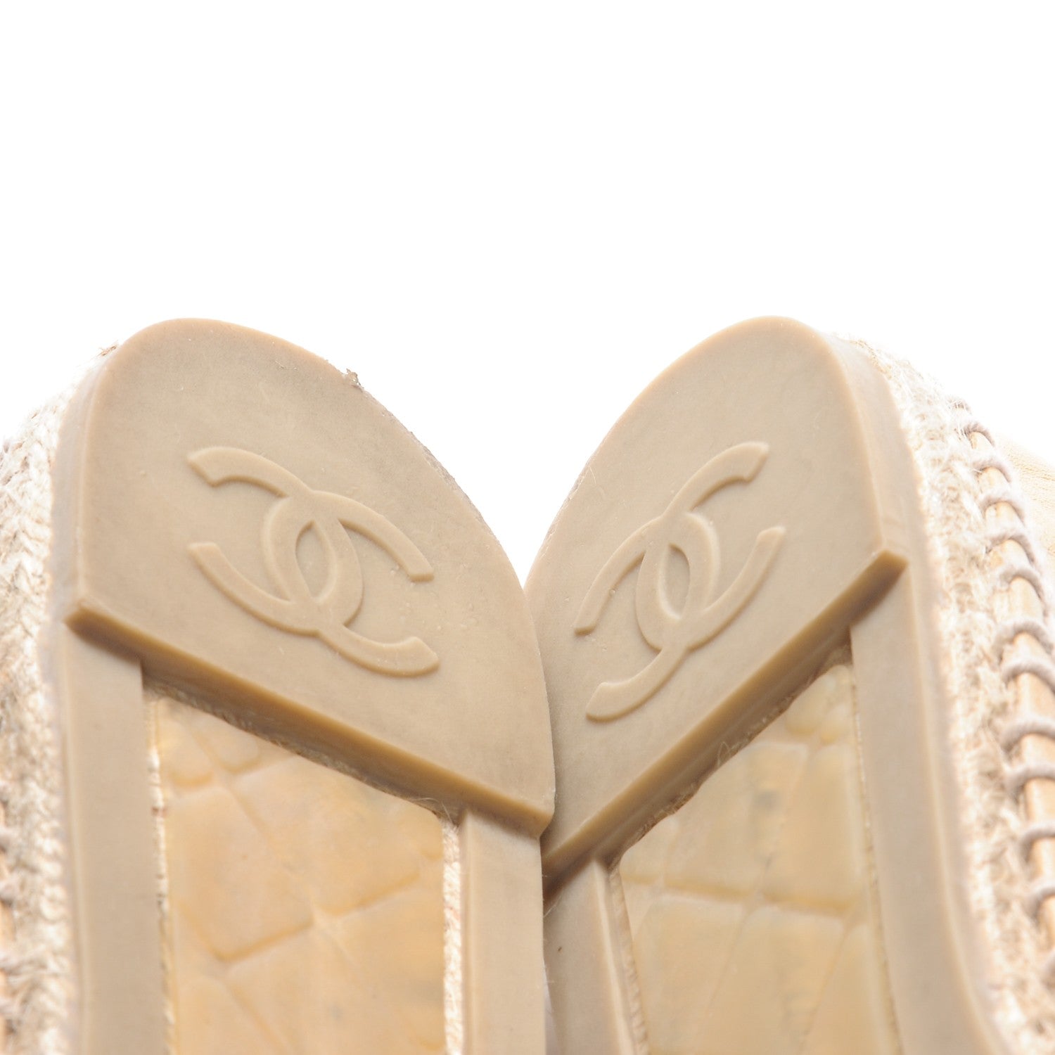 Chanel Lambskin CC Espadrilles 38 Beige Black 7 of 10