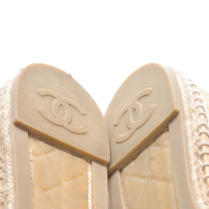 Chanel Lambskin CC Espadrilles 38 Beige Black 7 of 10