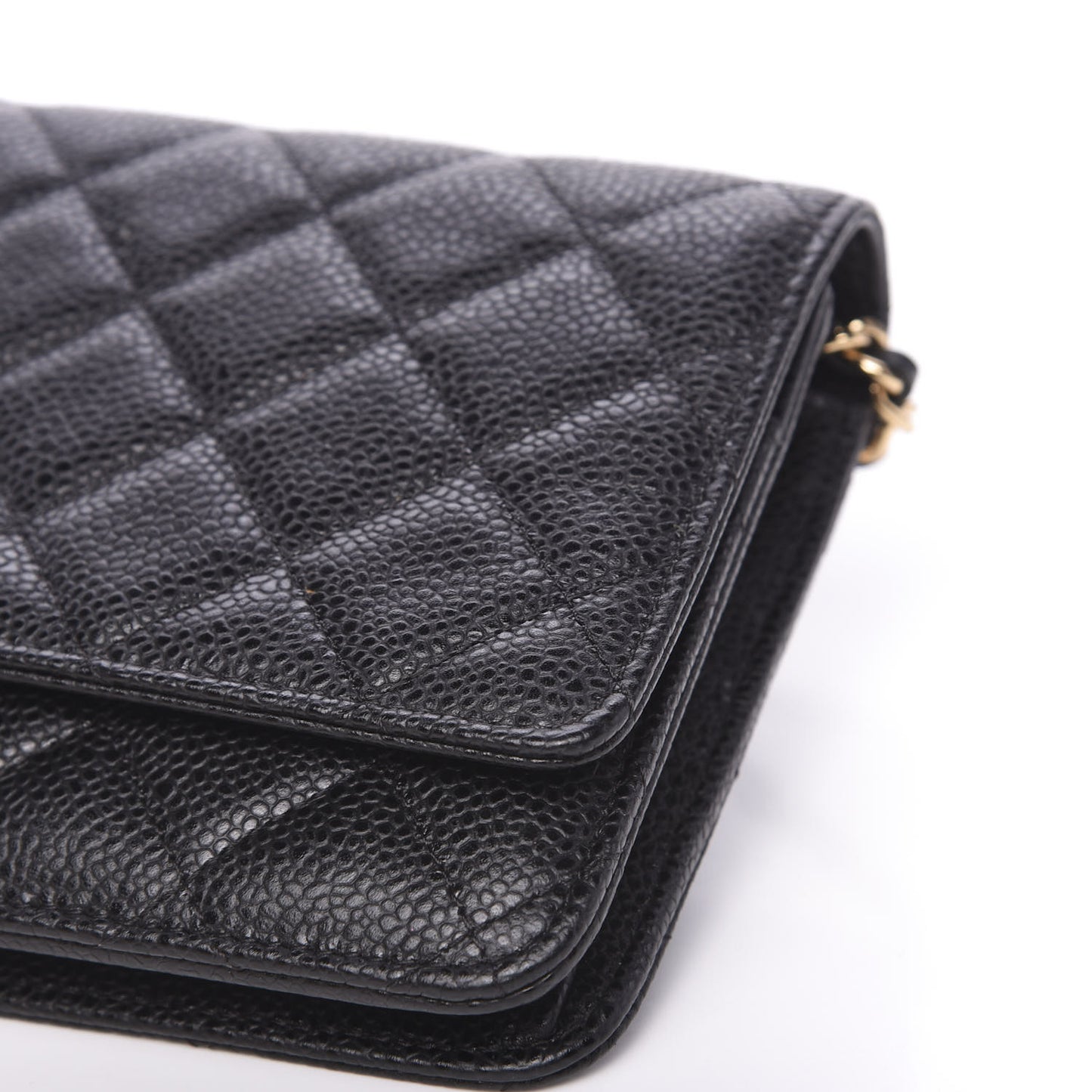Caviar Quilted Wallet On Chain WOC Black