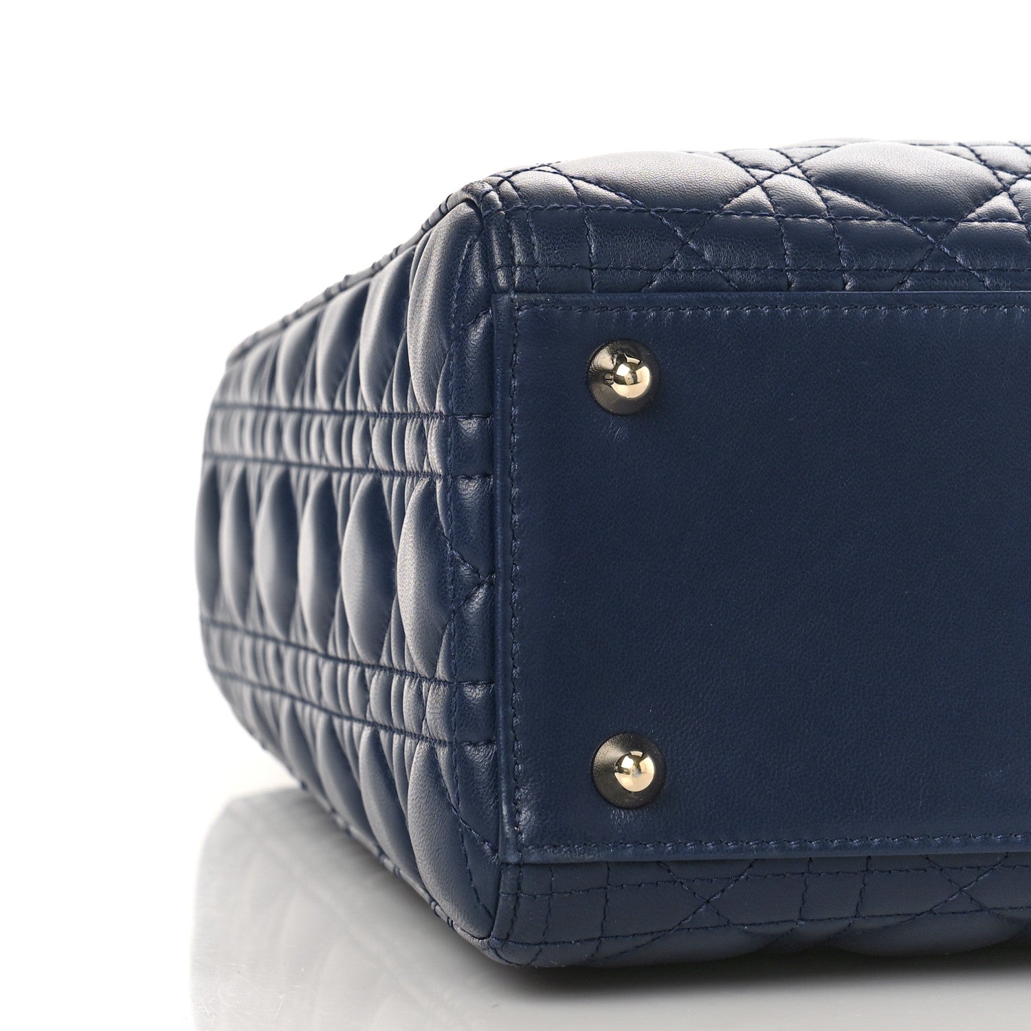 Christian Dior Lambskin Cannage Large Lady Dior Navy Blue 9 of 10