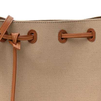 Saint Laurent Canvas Calfskin Small Bucket Bag Desert Dust Brick 14 of 21