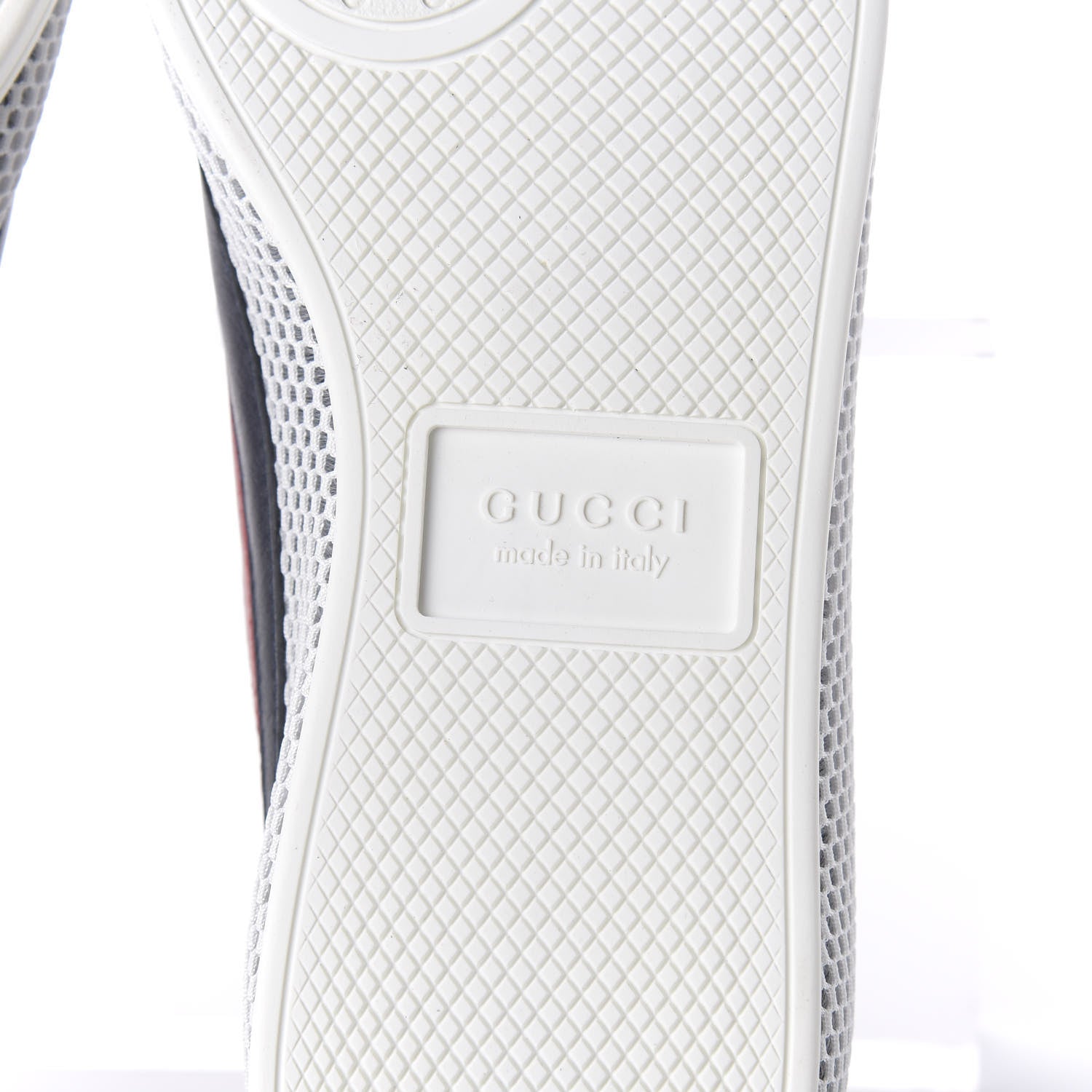Gucci Calfskin Mesh Mens Falacer Sneakers 8 White Blue Red 6 of 9