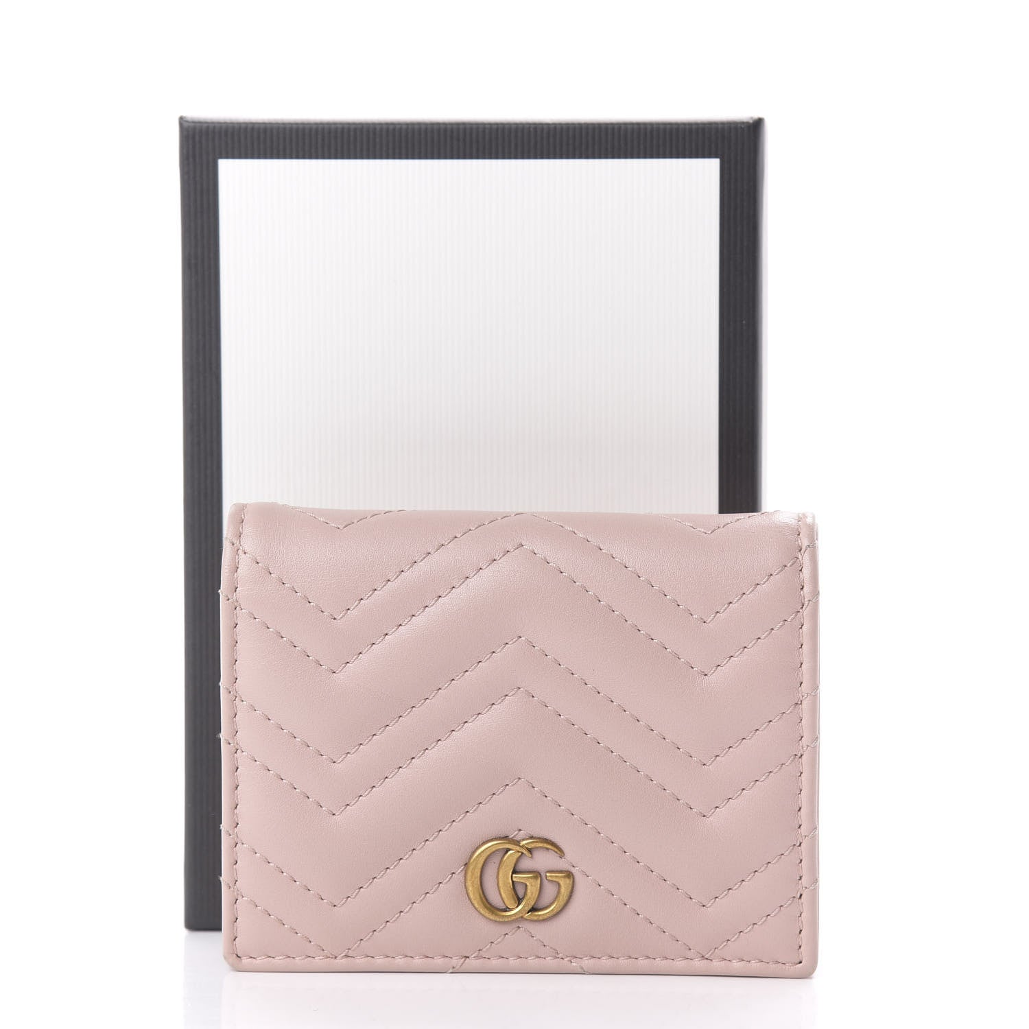 Gucci Calfskin Matelasse GG Marmont Card Case Perfect Pink 10 of 10
