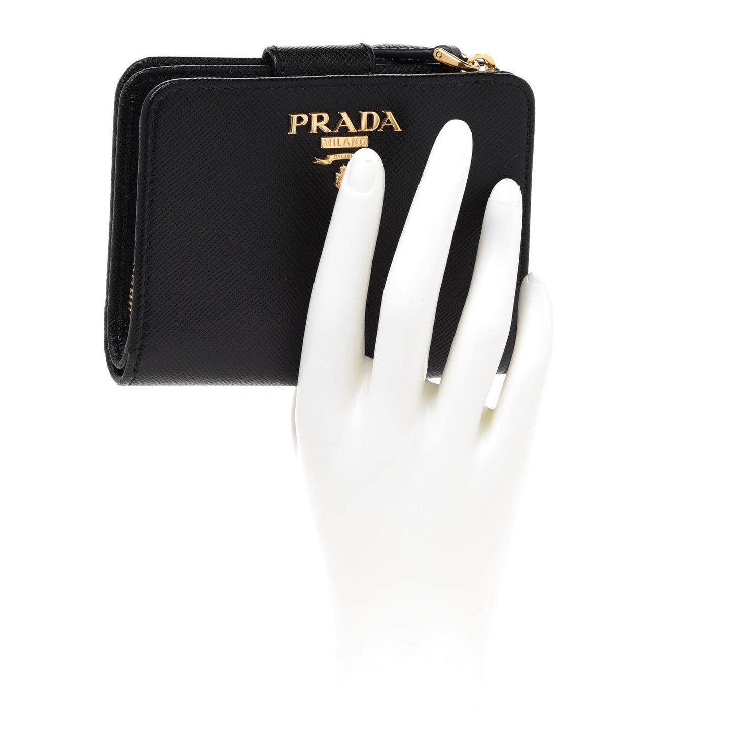 Saffiano Metal Compact Wallet Black