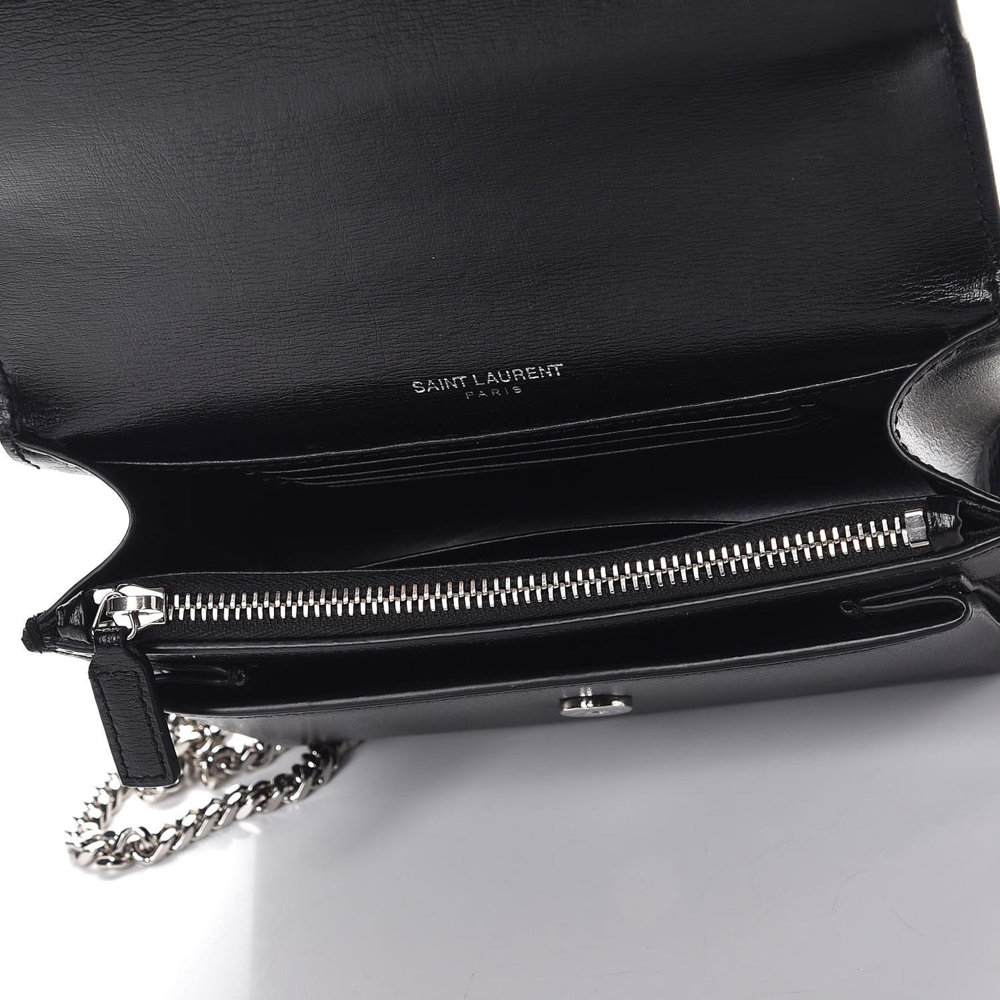 Calfskin Monogram Sunset Chain Wallet Black