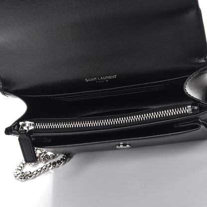 Saint Laurent Calfskin Monogram Sunset Chain Wallet Black 5 of 9