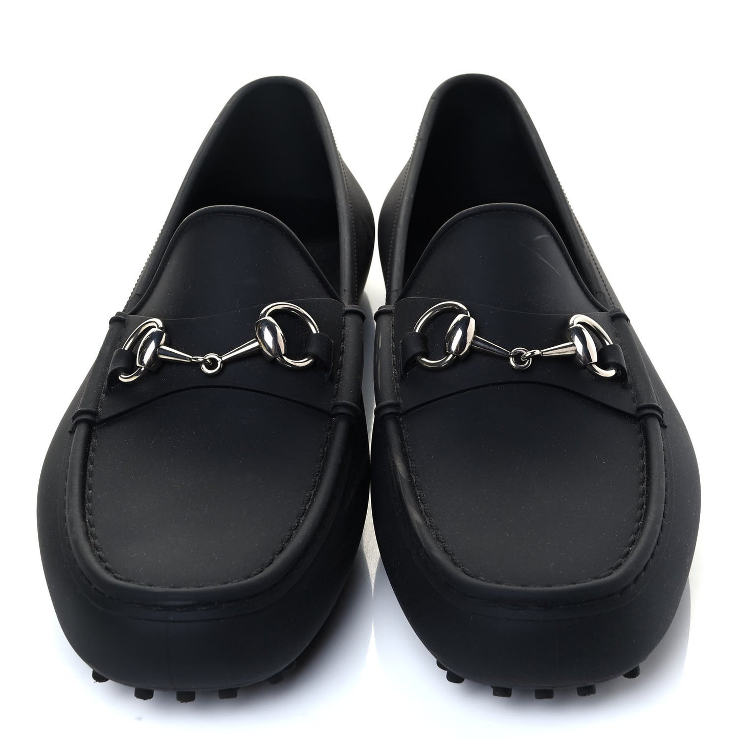 Rubber Mens Horsebit Driver Loafers 8 Black