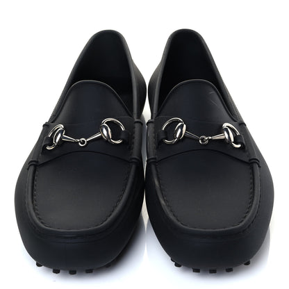 Gucci Rubber Mens Horsebit Driver Loafers 8 Black 4 of 6