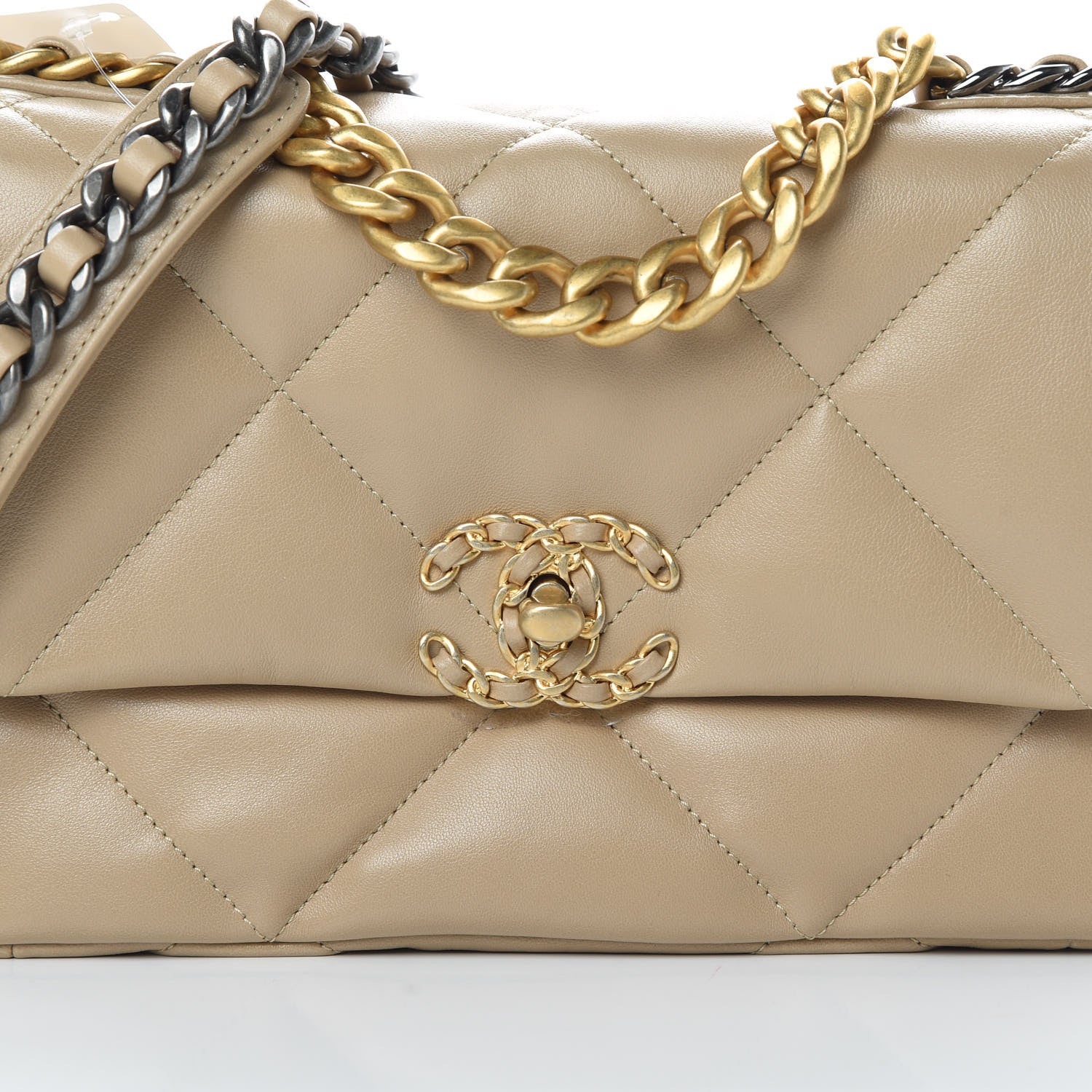 Chanel Lambskin Quilted Medium Chanel 19 Flap Beige 8 of 11