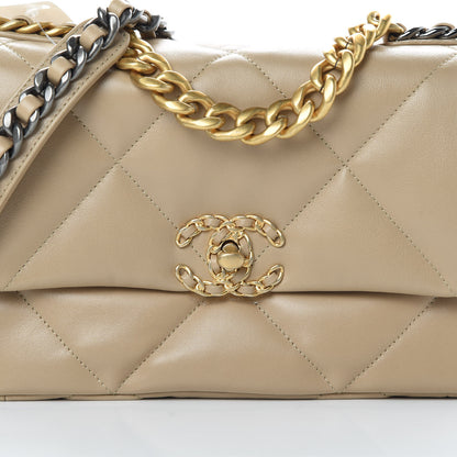 Chanel Lambskin Quilted Medium Chanel 19 Flap Beige 8 of 11