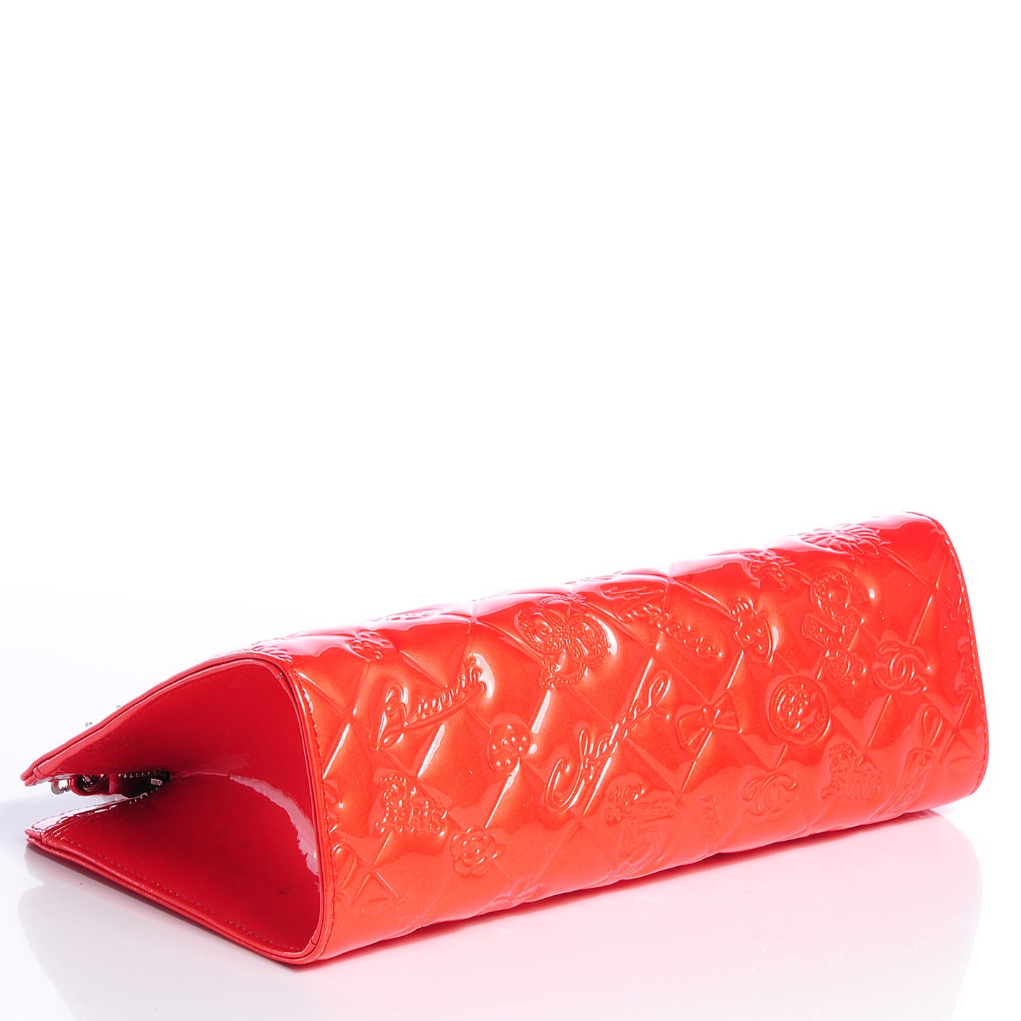 Patent Calfskin Lucky Symbols Pochette Coral