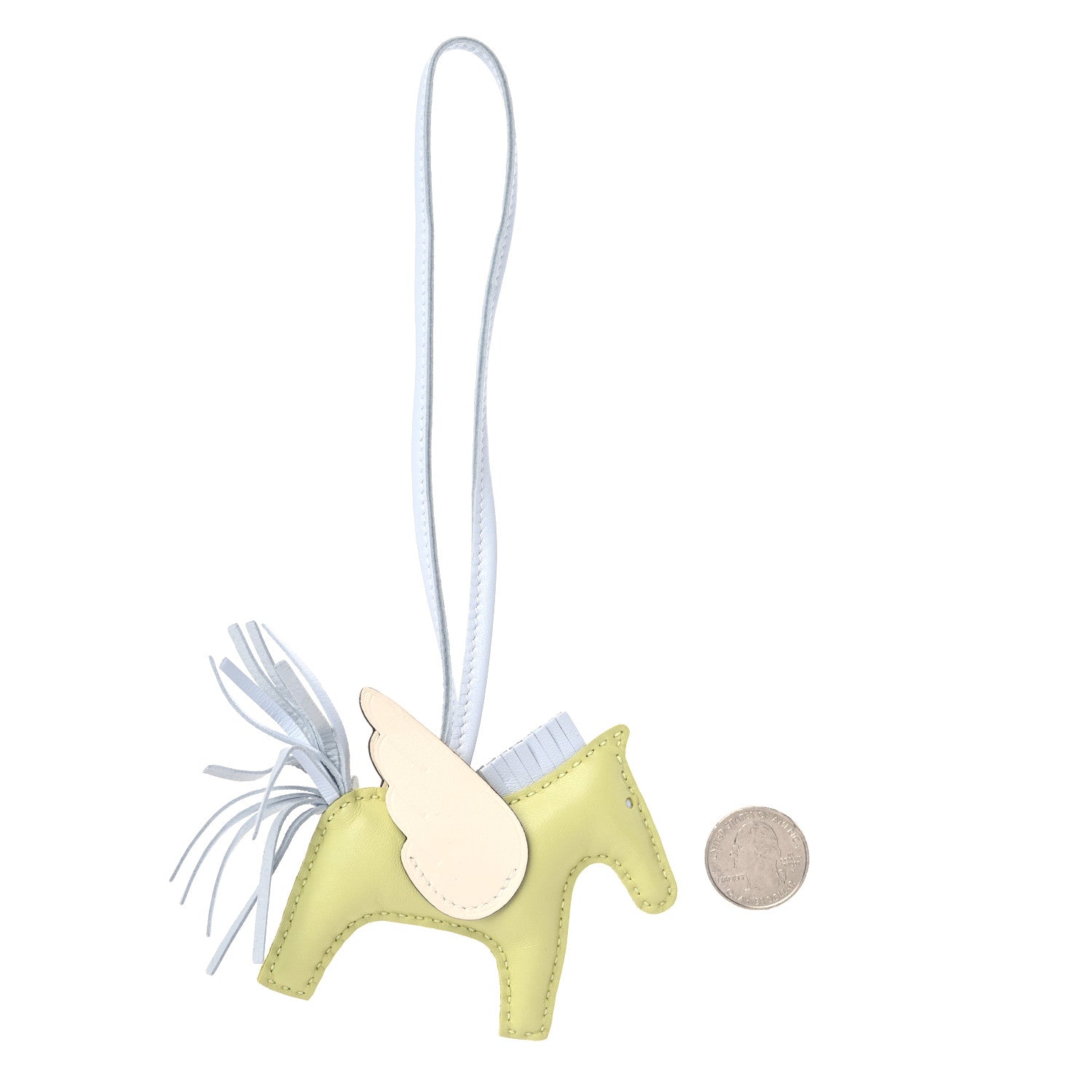 Hermes Milo Lambskin Grigri Rodeo Pegase Horse Bag Charm PM Jaune Bourgeon Bleu Brume Nata 2 of 4