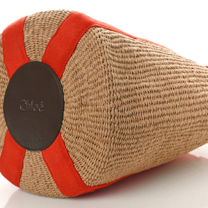 Chloe Raffia Large Woody Basket Bag Orange 8 of 8