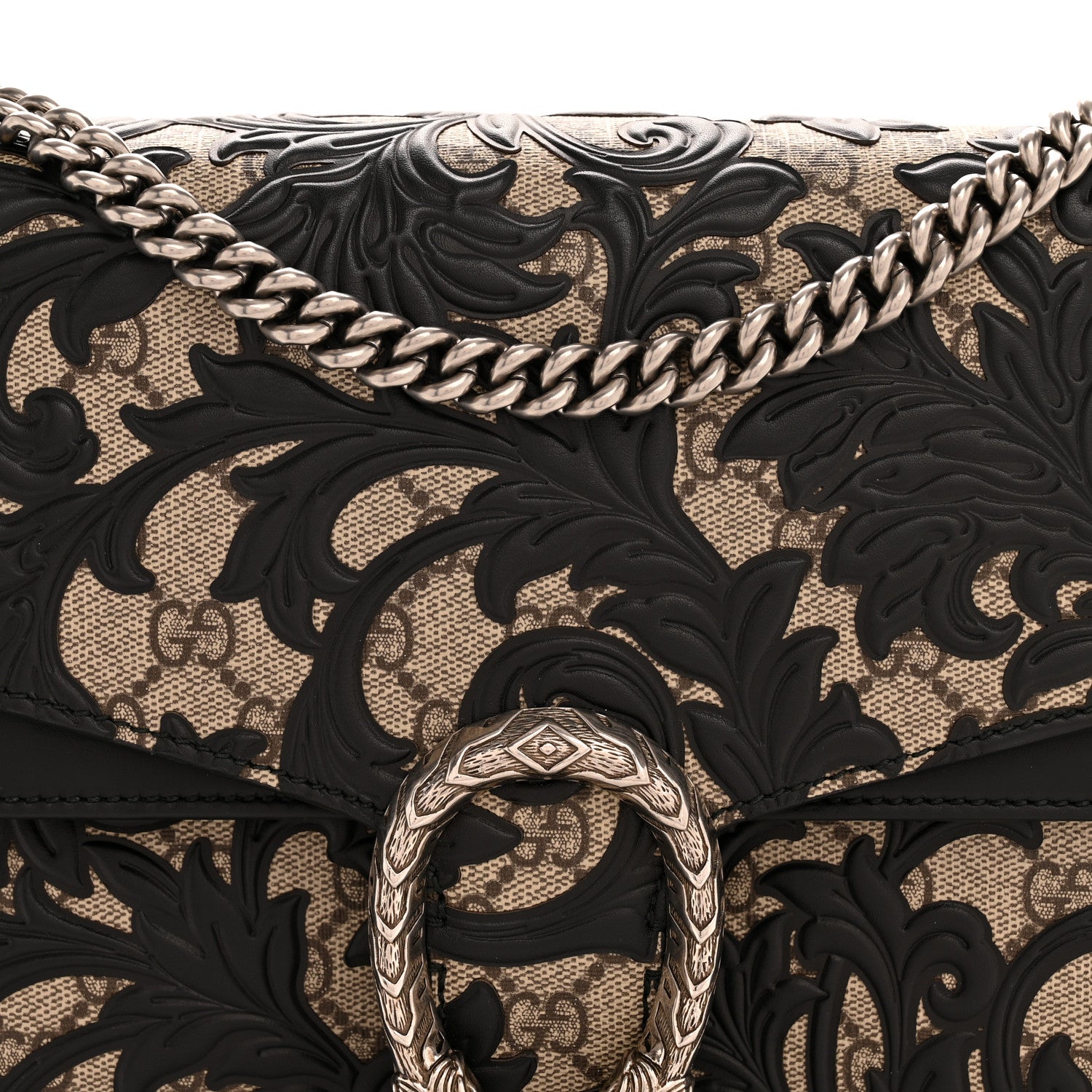 Gucci GG Supreme Monogram Arabesque Medium Dionysus Shoulder Bag Black 8 of 14