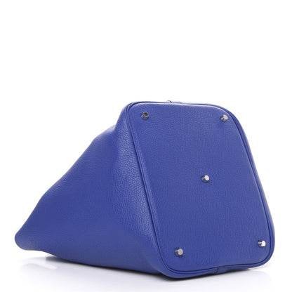 Hermes Taurillon Clemence Picotin Lock 26 GM Bleu Electrique 4 of 10