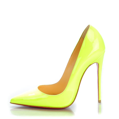 Christian Louboutin Patent So Kate 120 Pumps 36.5 Neon Yellow 1 of 8