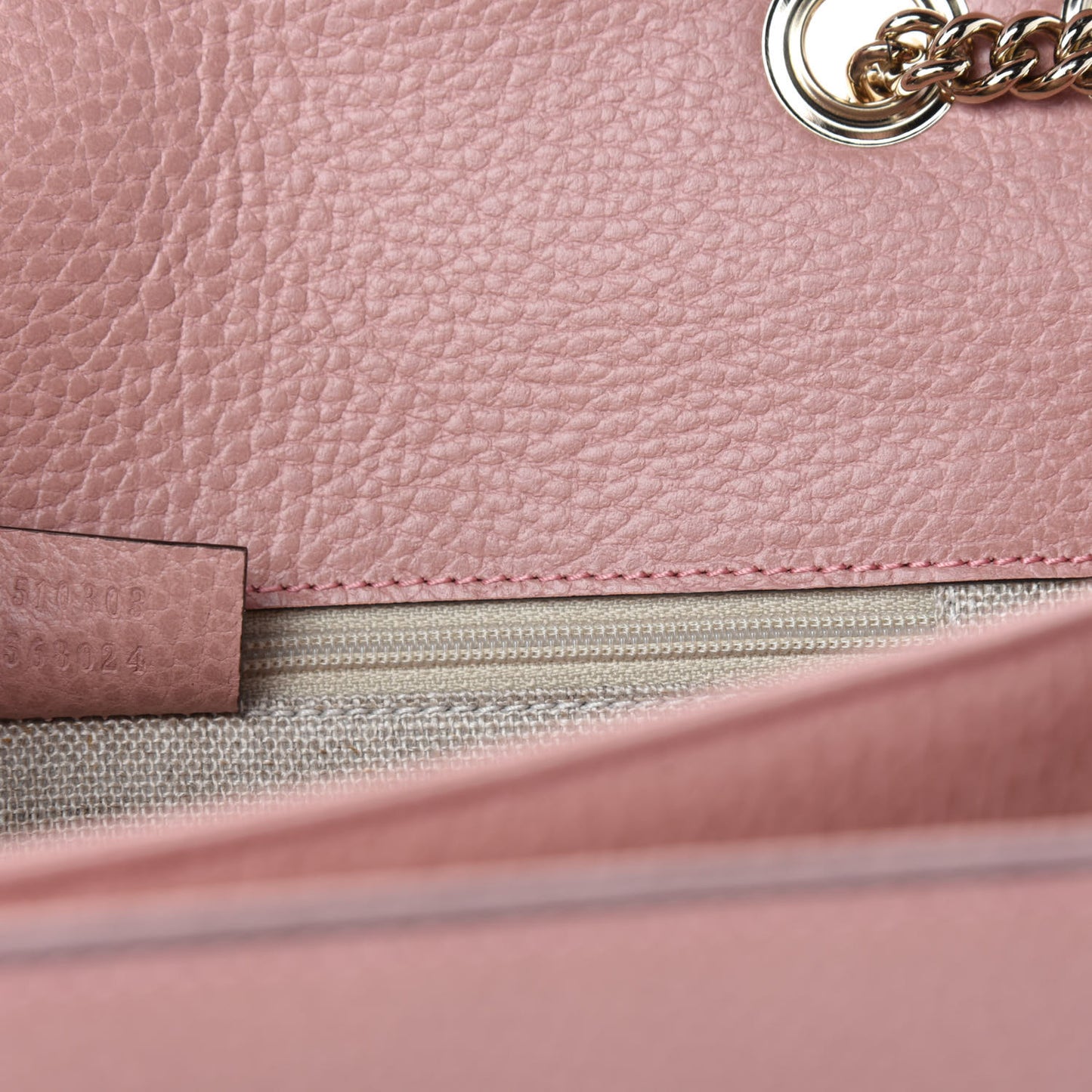 Dollar Calfskin Interlocking G Shoulder Bag Soft Pink