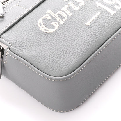 Christian Dior X BIRKENSTOCK Grained Calfskin Embroidered Safari Messenger Grey White 9 of 10