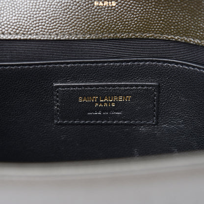 Saint Laurent Grain De Poudre Medium Classic Monogram Kate Satchel Dark Tea 6 of 9