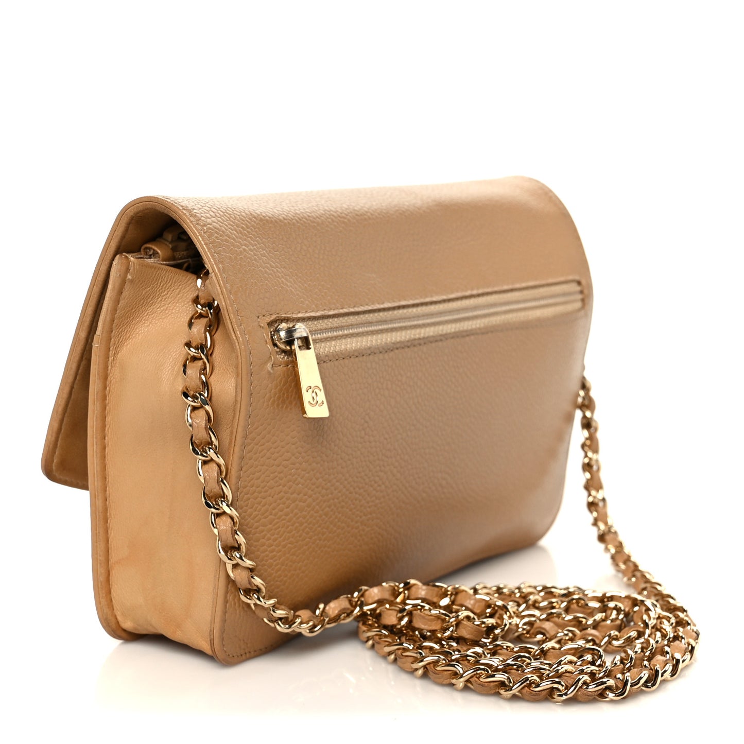 Caviar Timeless CC Wallet on Chain WOC Beige