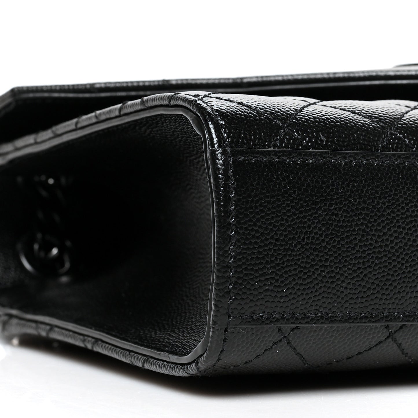 Grain De Poudre Textured Mixed Matelasse Triquilt Medium Monogram Satchel Black