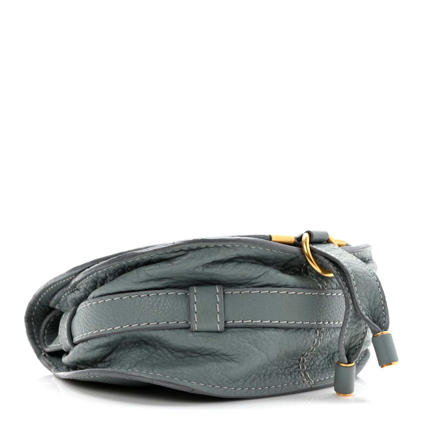 Calfskin Mini Marcie Round Crossbody Bag Faded Blue