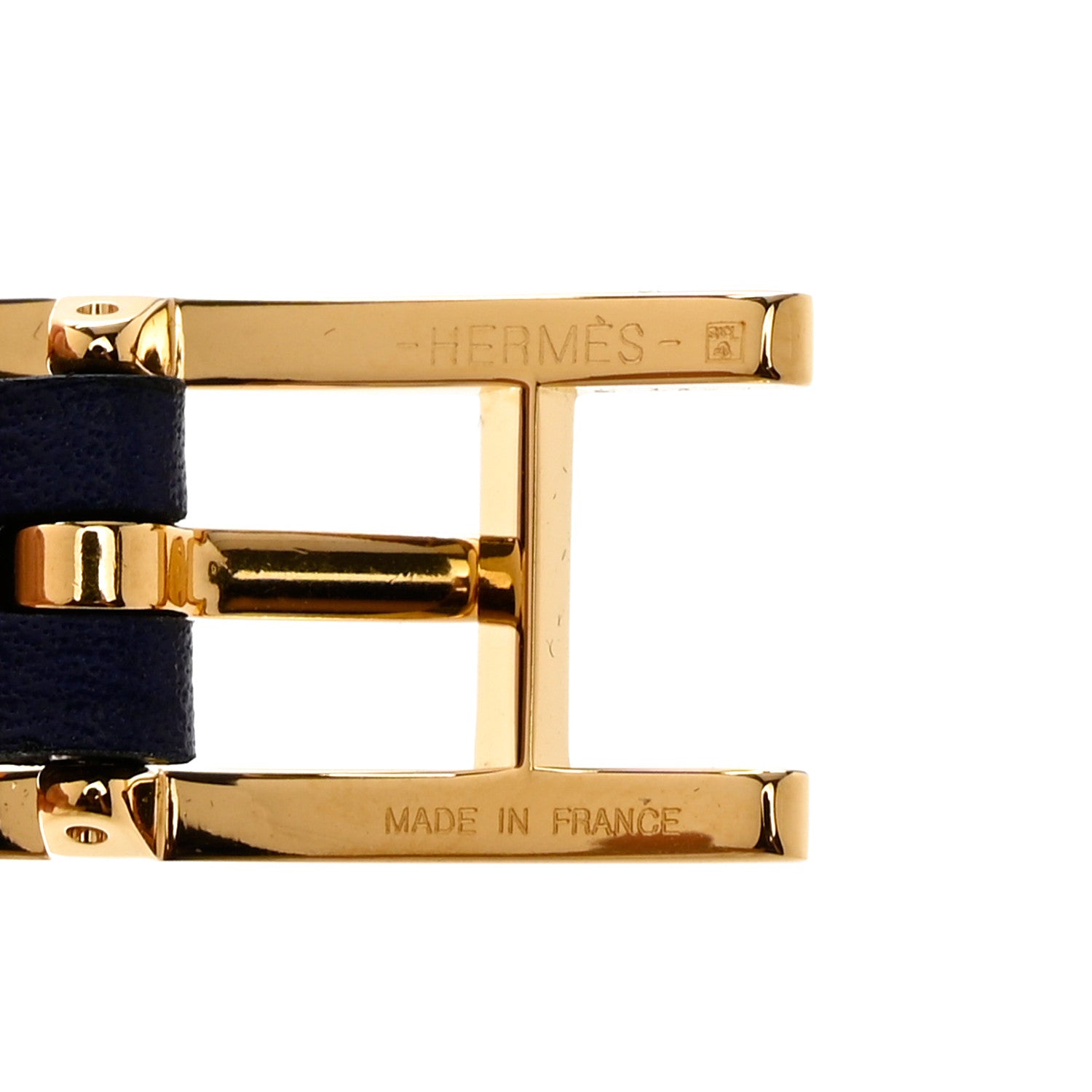 Hermes Swift Behapi Double Tour Bracelet T2 Bleu Encre Ambre 4 of 7