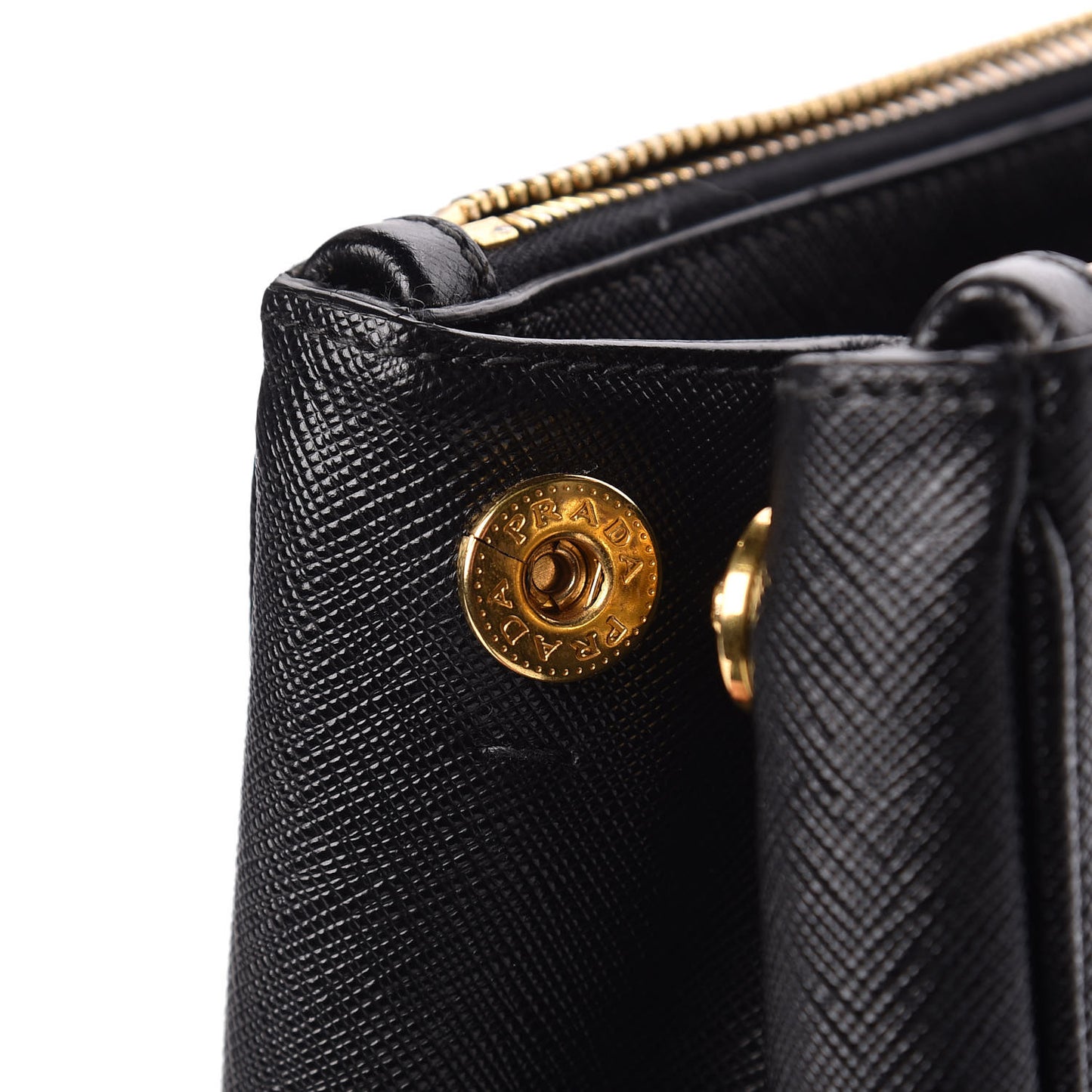 Saffiano Medium Galleria Double Zip Tote Black