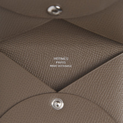Hermes Epsom Calvi Card Case Etoupe 6 of 8