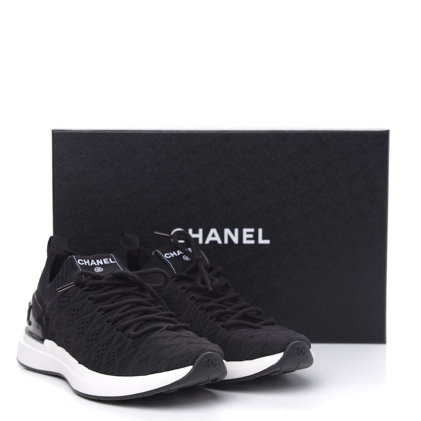 Fabric Logo Sneakers 38 Black