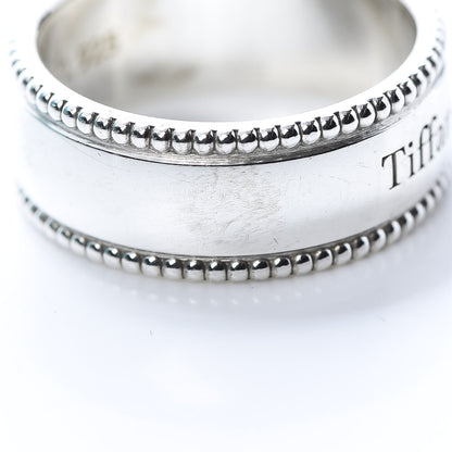 Tiffany Sterling Silver Milgrain Logo Band Ring 54 7 5 of 6