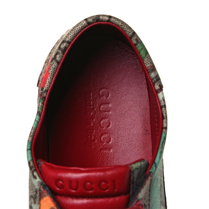 Gucci GG Supreme Monogram Tian Mens Low Top Sneakers 7.5 Beige Multicolor Red 7 of 9