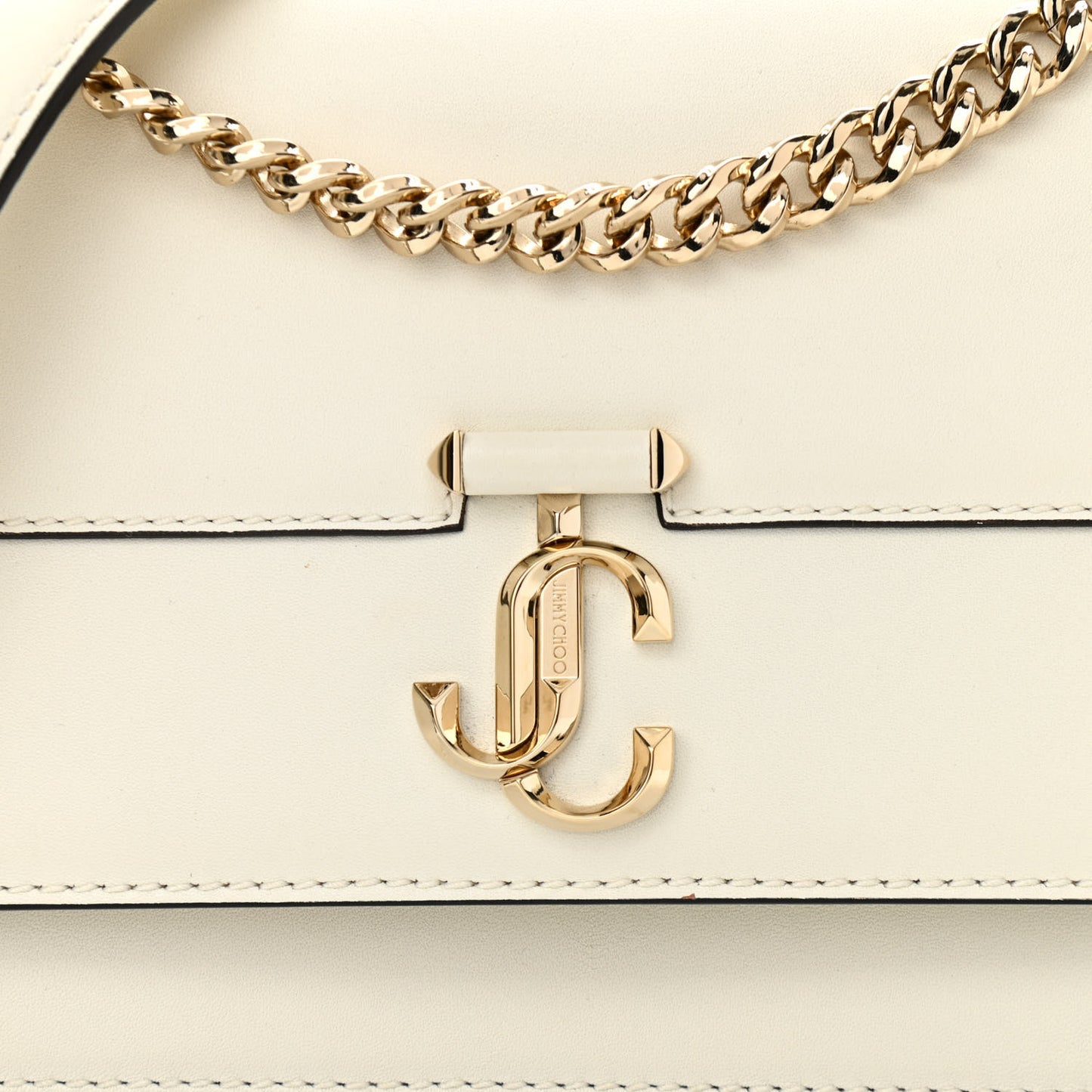 Shiny Calfskin Medium Varenne Shoulder Bag Latte