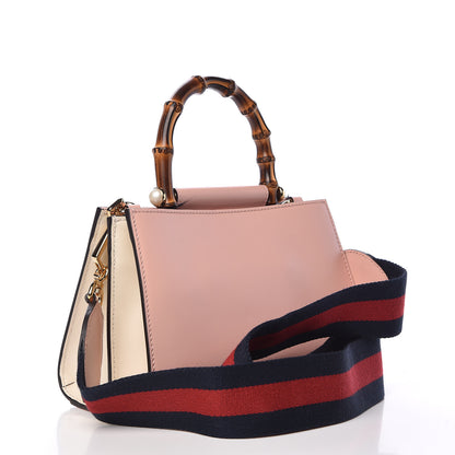 Gucci Nappa Bamboo Web Mini Nymphaea Top Handle Bag Perfect Pink Mystic White 3 of 10