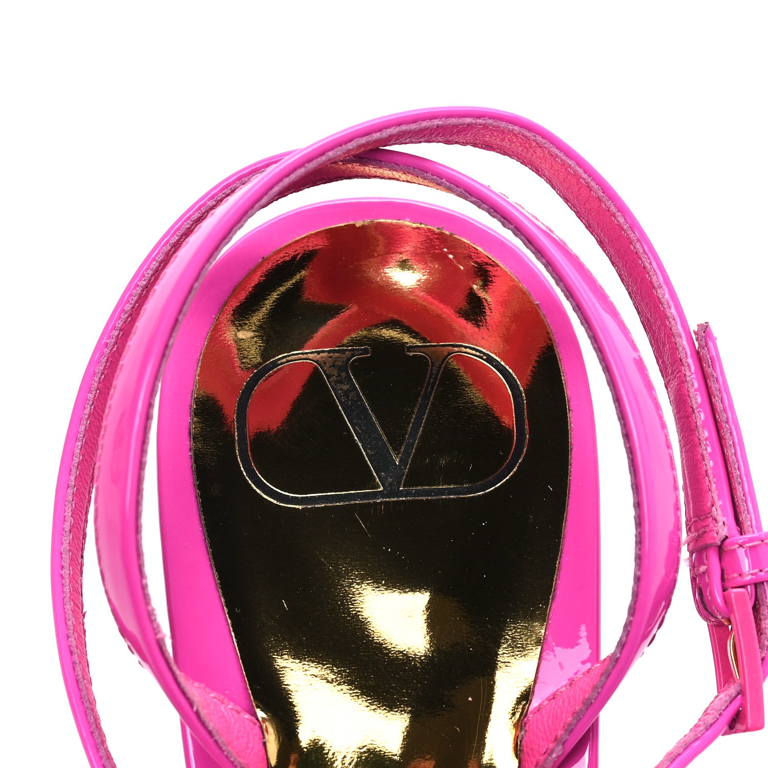Valentino Garavani Patent Enamel Monochrome One Stud Ankle Strap 90mm Block Heel Pumps 39 Pink PP 7 of 8