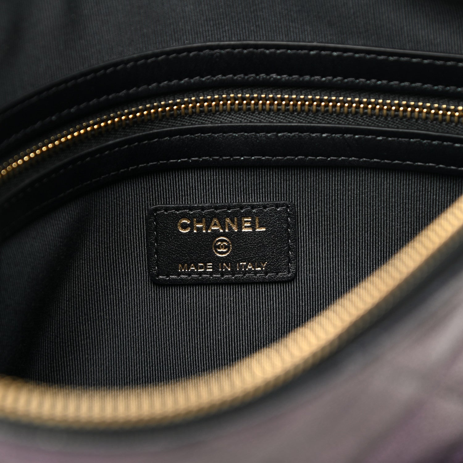 Chanel Iridescent Caviar Medium Night by the C Pouch Clutch Black 6 of 7