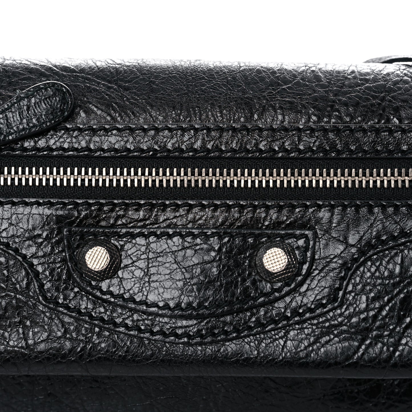 Agneau Giant 12 Silver Hardware Envelope Strap Clutch Black