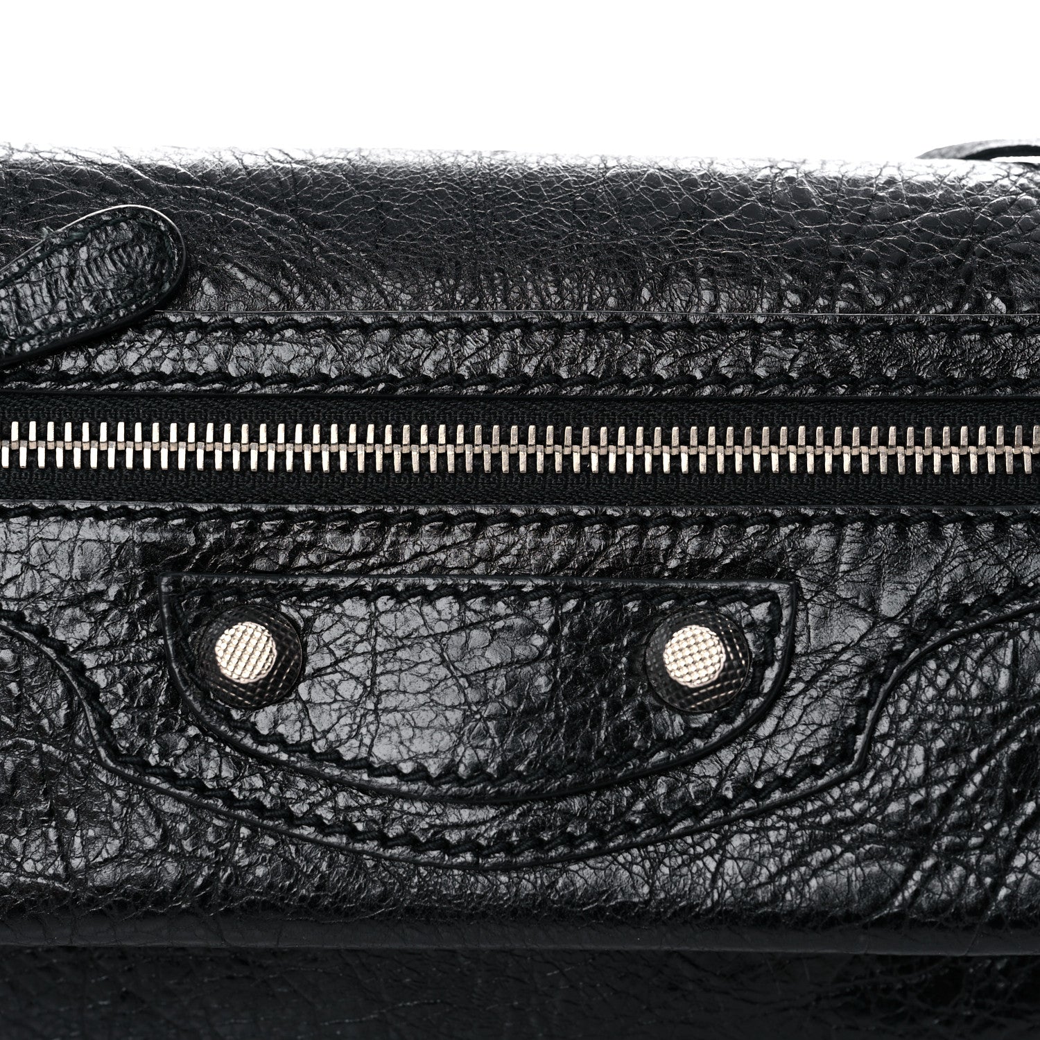 Balenciaga Agneau Giant 12 Silver Hardware Envelope Strap Clutch Black 10 of 11