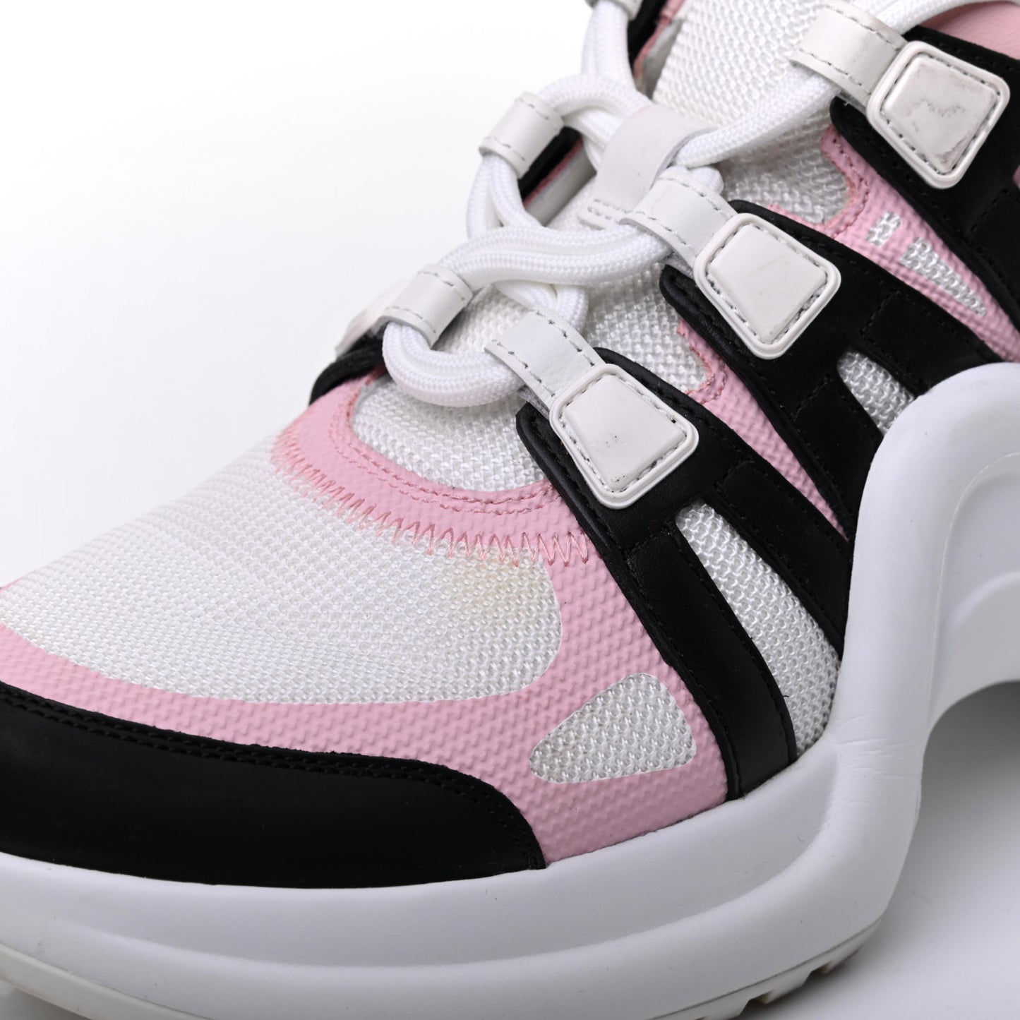 Calfskin Technical Nylon LV Archlight Sneaker 38.5 Rose Clair