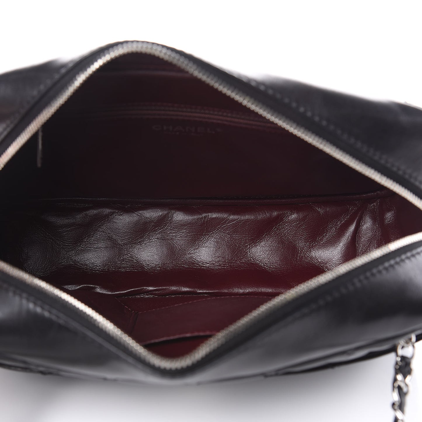 Lambskin Quilted Medium Camera Case Black