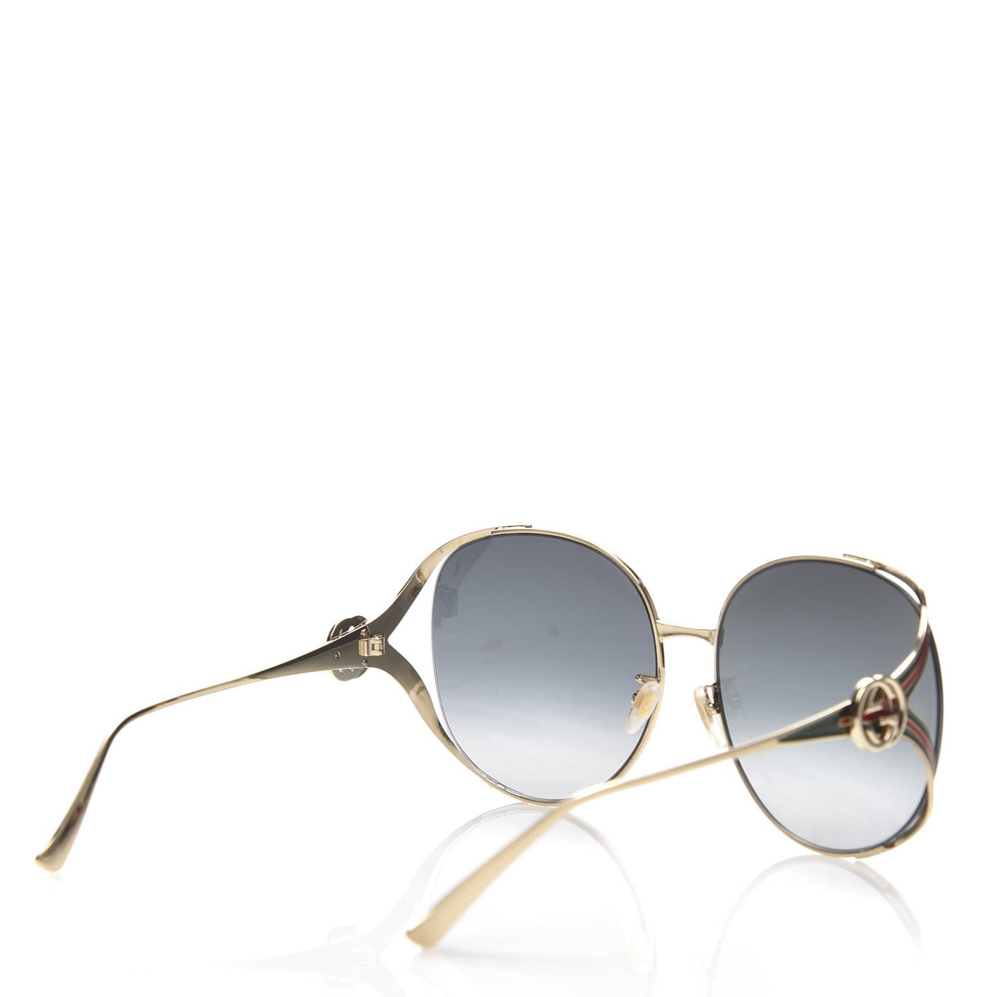 Metal Oversized Round Frame GG0225S Sunglasses Gold