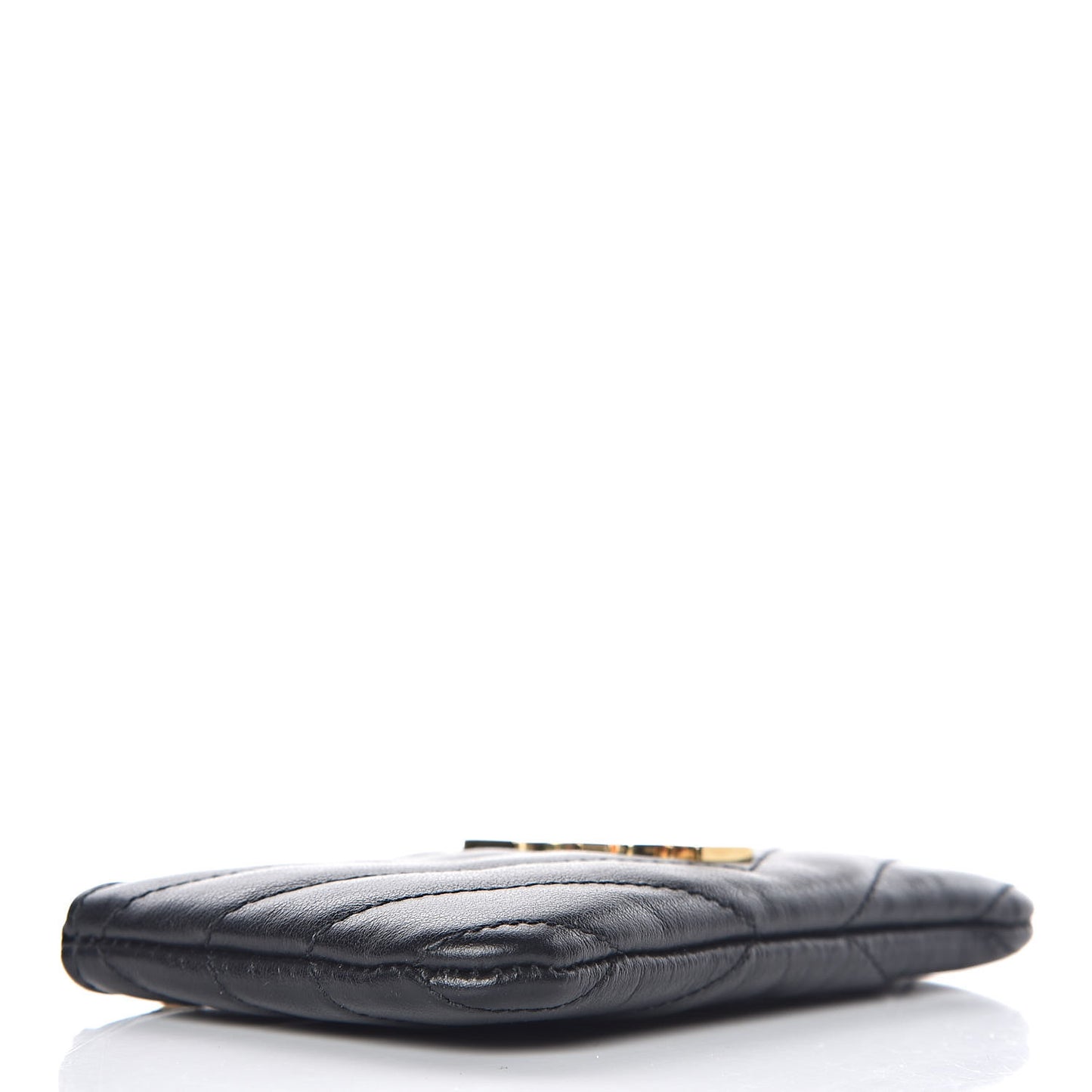 Calfskin Matelasse Monogram Key Pouch Black