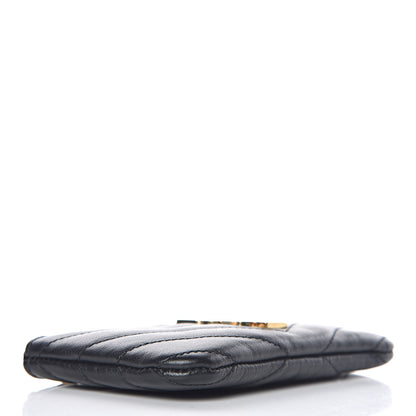 Saint Laurent Calfskin Matelasse Monogram Key Pouch Black 4 of 8