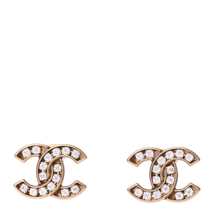 Chanel Crystal CC Earrings Gold 1 of 4